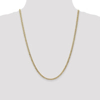 14K Yellow Gold 24" 3.35mm Semi-Solid Curb Chain with Lobster Clasp - Lightweight, Polished Finish by Oro Pregiato