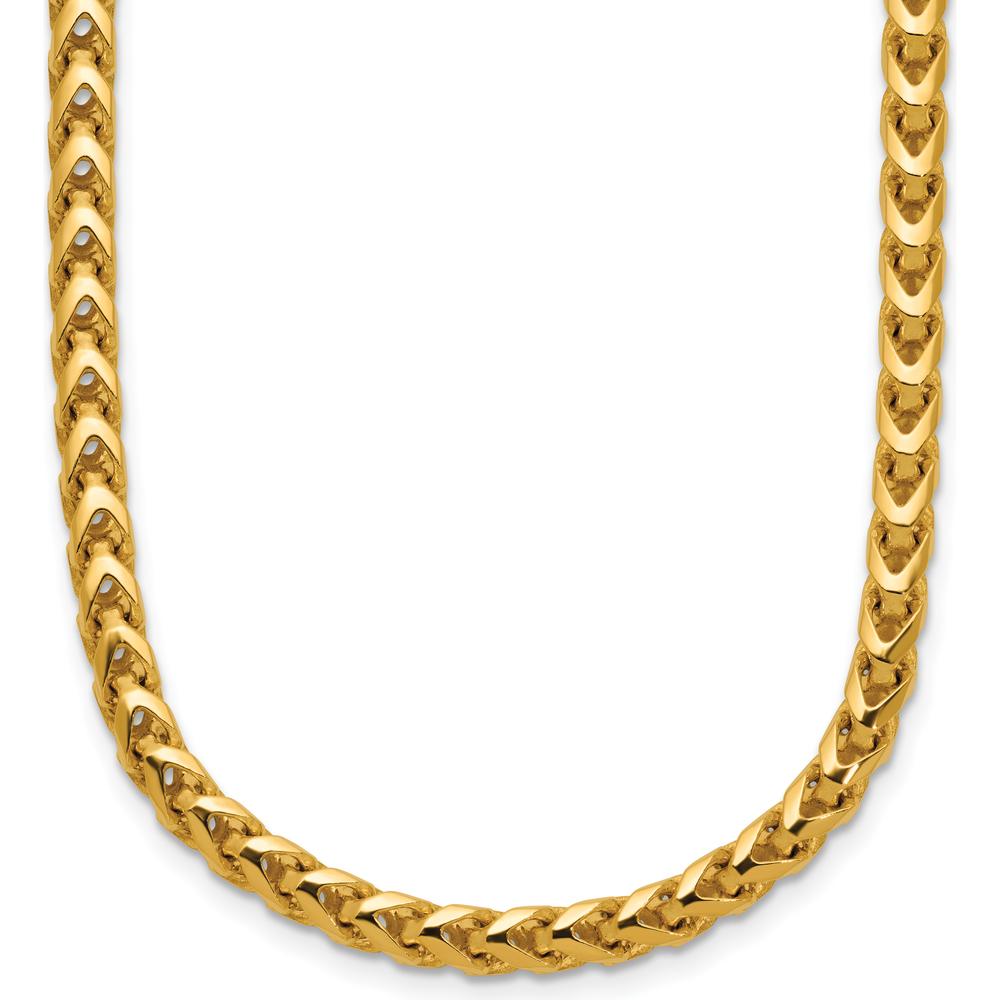 14K Yellow Gold 24" 3.7mm Franco Chain with Fancy Lobster Clasp by Oro Pregiato