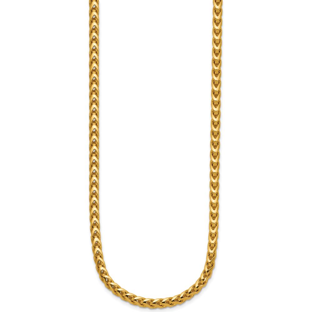 14K Yellow Gold 24" 3.7mm Franco Chain with Fancy Lobster Clasp by Oro Pregiato