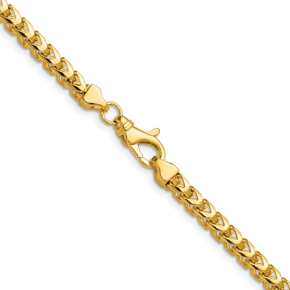 14K Yellow Gold 24" 3.7mm Franco Chain with Fancy Lobster Clasp by Oro Pregiato