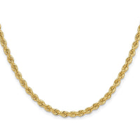 14K Yellow Gold 24" 3.8mm Polished Rope Chain Necklace