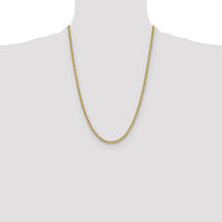 14K Yellow Gold 24" 3.8mm Polished Rope Chain Necklace