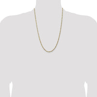 14K Yellow Gold 24" 3mm Flat Figaro Chain Necklace with Lobster Clasp by Oro Pregiato