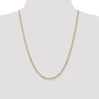 14K Yellow Gold 24" 3mm Open Concave Curb Chain with Lobster Clasp by IBGoodman