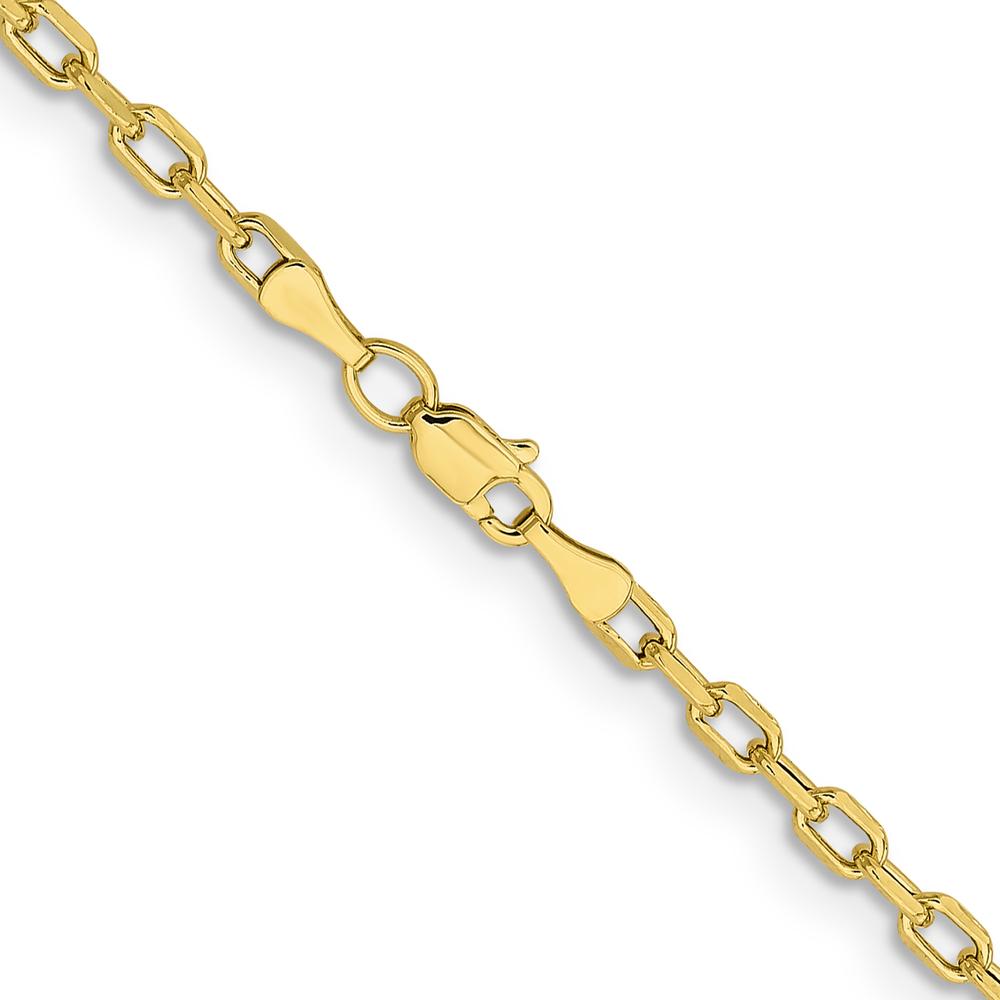 14K Yellow Gold 24" 3mm Semi-Solid Diamond-Cut Open Link Chain with Lobster Clasp by Oro Pregiato