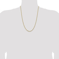 14K Yellow Gold 24" 3mm Semi-Solid Diamond-Cut Open Link Chain with Lobster Clasp by Oro Pregiato