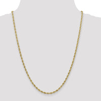 14K Yellow Gold 24" 3mm Semi-Solid Rope Chain with Lobster Clasp by Oro Pregiato
