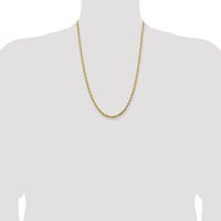14K Yellow Gold 24" 4.25mm Diamond-Cut Rope Chain Necklace - Polished Finish