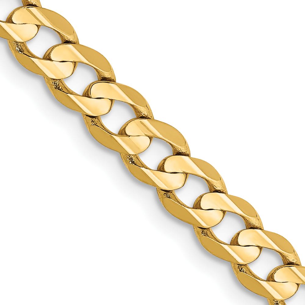 14K Yellow Gold 24" 4.5mm Open Concave Curb Chain with Lobster Clasp by Oro Pregiato