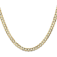 14K Yellow Gold 24" 4.5mm Open Concave Curb Chain with Lobster Clasp by Oro Pregiato