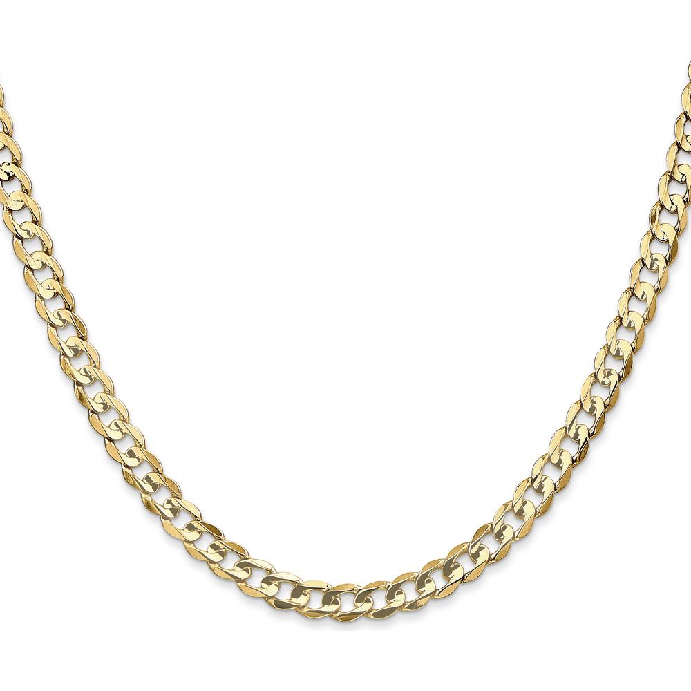 14K Yellow Gold 24" 4.5mm Open Concave Curb Chain with Lobster Clasp by Oro Pregiato