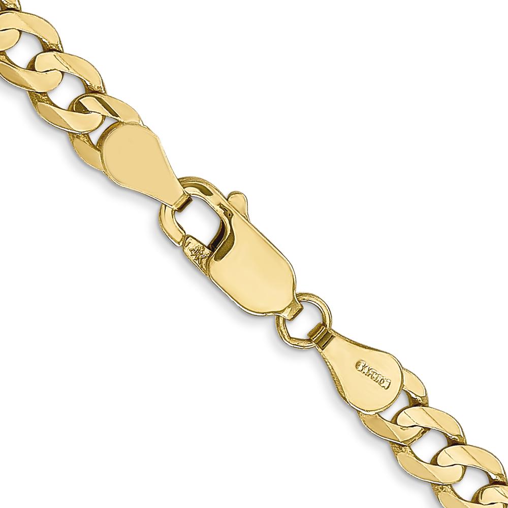 14K Yellow Gold 24" 4.5mm Open Concave Curb Chain with Lobster Clasp by Oro Pregiato