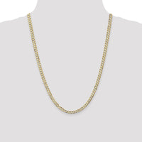 14K Yellow Gold 24" 4.5mm Open Concave Curb Chain with Lobster Clasp by Oro Pregiato