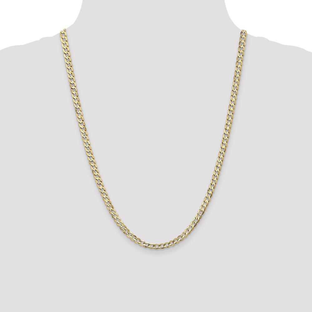 14K Yellow Gold 24" 4.5mm Open Concave Curb Chain with Lobster Clasp by Oro Pregiato