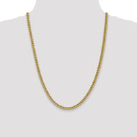 14K Yellow Gold 24" 4.5mm Semi-Solid Franco Chain with Fancy Lobster Clasp by Oro Pregiato