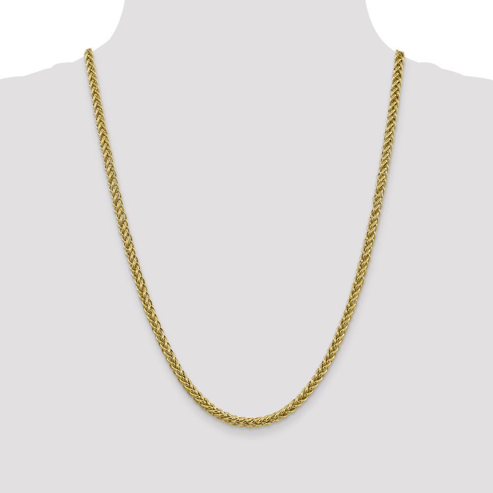 14K Yellow Gold 24" 4.65mm Semi-Solid 3-Wire Wheat Chain with Lobster Clasp by Oro Pregiato
