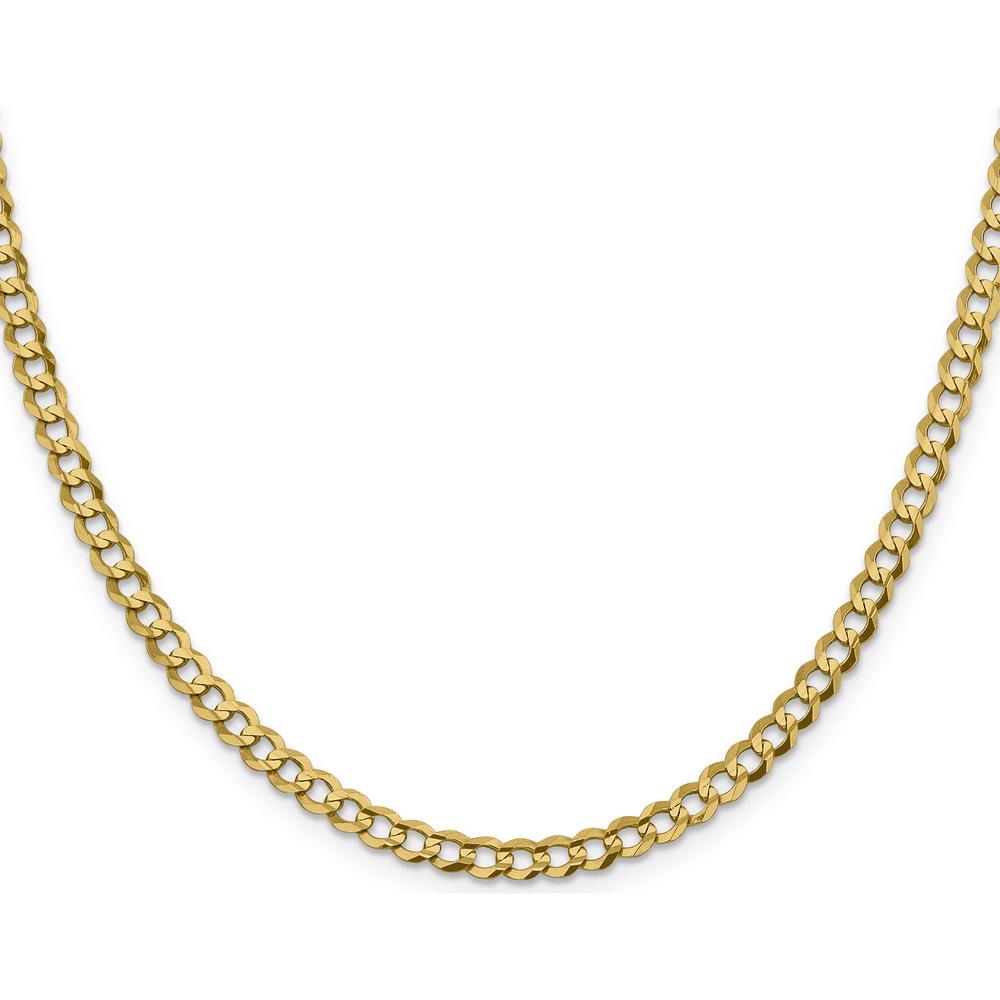 14K Yellow Gold 24" 4.7mm Lightweight Flat Cuban Chain with Lobster Clasp by Oro Pregiato