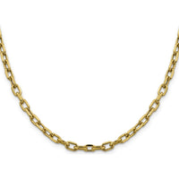 14K Yellow Gold 24" 4.9mm Diamond-Cut Cable Chain with Lobster Clasp by Oro Pregiato