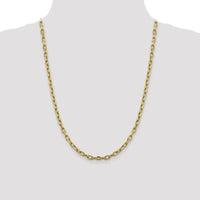 14K Yellow Gold 24" 4.9mm Diamond-Cut Cable Chain with Lobster Clasp by Oro Pregiato