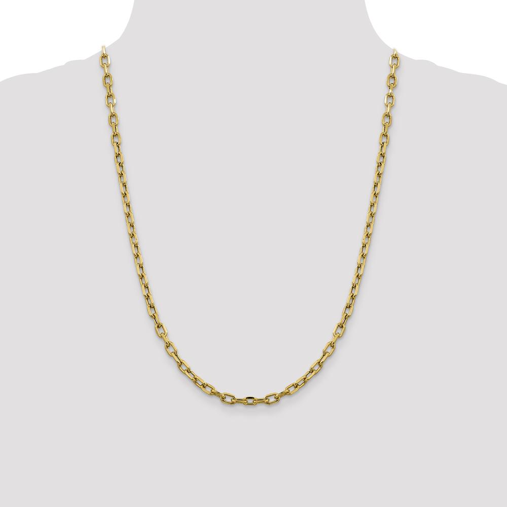 14K Yellow Gold 24" 4.9mm Diamond-Cut Cable Chain with Lobster Clasp by Oro Pregiato