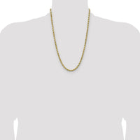14K Yellow Gold 24" 4.9mm Diamond-Cut Rope Chain Necklace with Lobster Clasp by Oro Pregiato