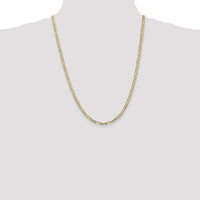 14K Yellow Gold 24" 4mm Concave Open Figaro Chain with Lobster Clasp by Oro Pregiato