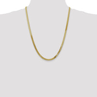 14K Yellow Gold 24" 4mm Herringbone Chain with Lobster Clasp - Polished Finish by 0