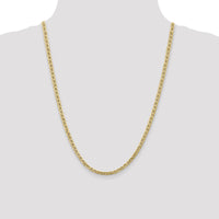 14K Yellow Gold 24" 4mm Semi-Solid Anchor Chain Necklace with Lobster Clasp by IBGoodman