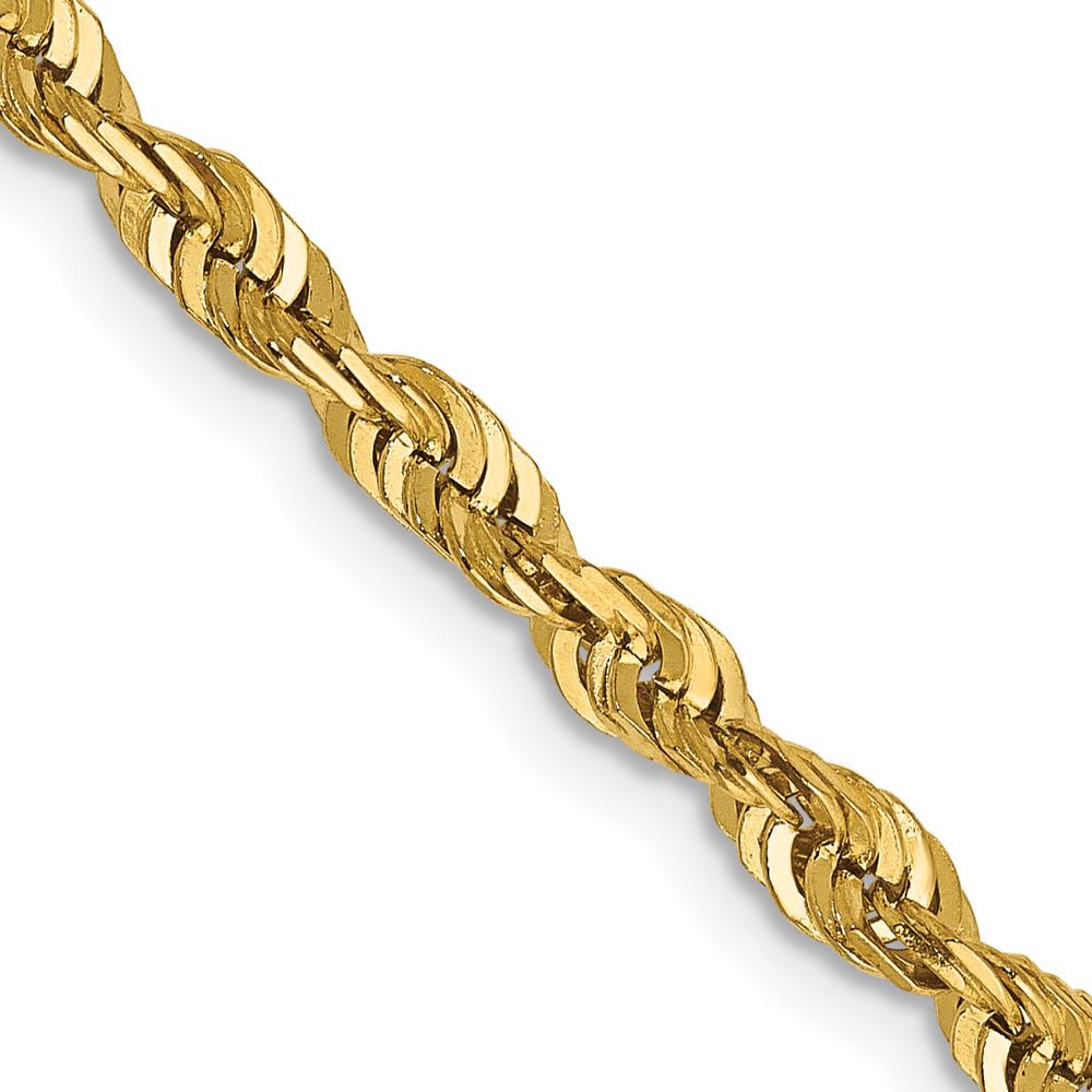 14K Yellow Gold 24" 4mm Ultra Diamond-cut Rope Chain with Lobster Clasp by Oro Pregiato