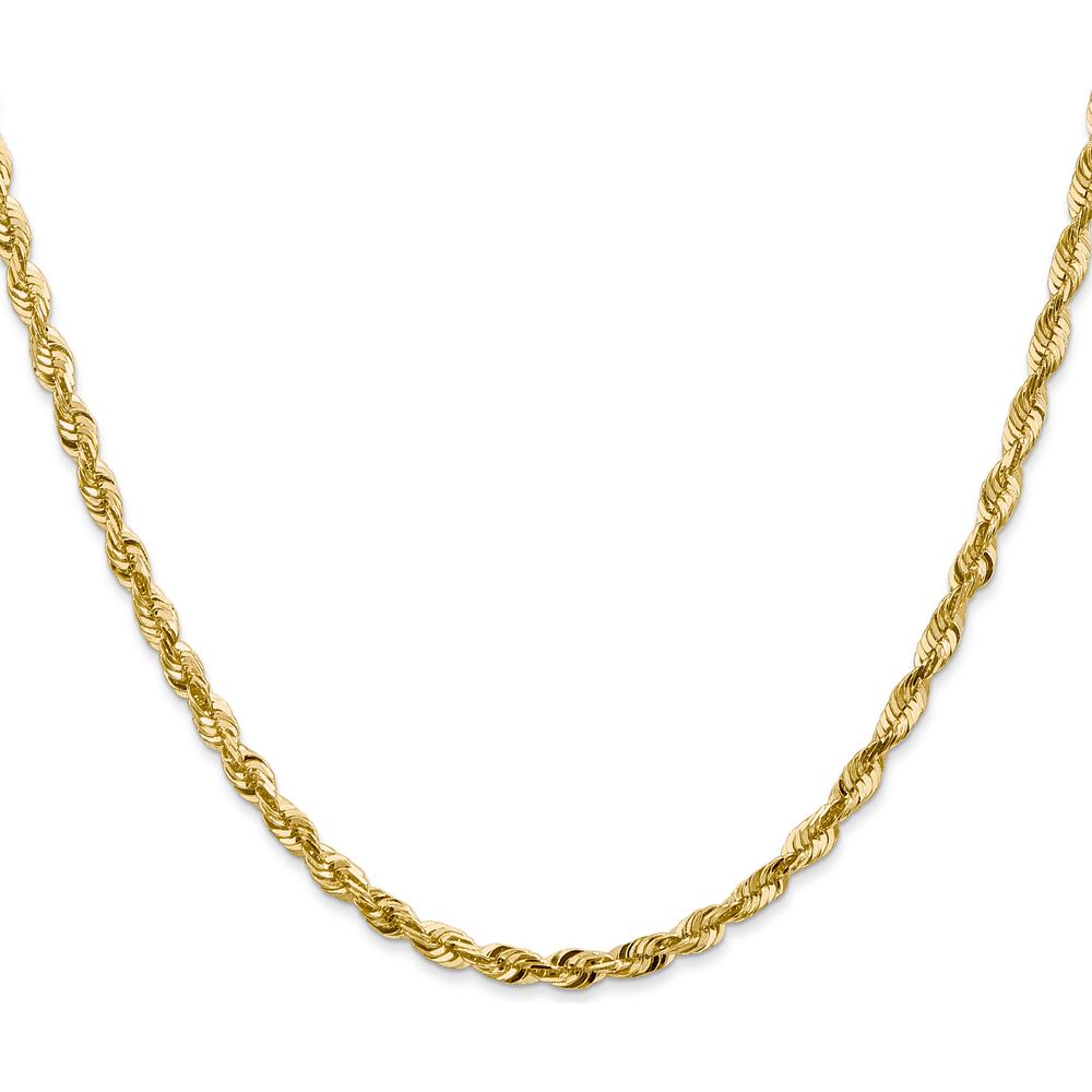 14K Yellow Gold 24" 4mm Ultra Diamond-cut Rope Chain with Lobster Clasp by Oro Pregiato