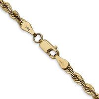 14K Yellow Gold 24" 4mm Ultra Diamond-cut Rope Chain with Lobster Clasp by Oro Pregiato
