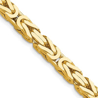 14K Yellow Gold 24" 5.25mm Byzantine Chain with Lobster Clasp by Oro Pregiato