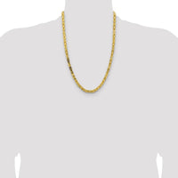 14K Yellow Gold 24" 5.25mm Byzantine Chain with Lobster Clasp by Oro Pregiato