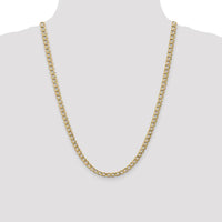 14K Yellow Gold 24" 5.25mm Semi-Solid Curb Chain with Lobster Clasp by Oro Pregiato