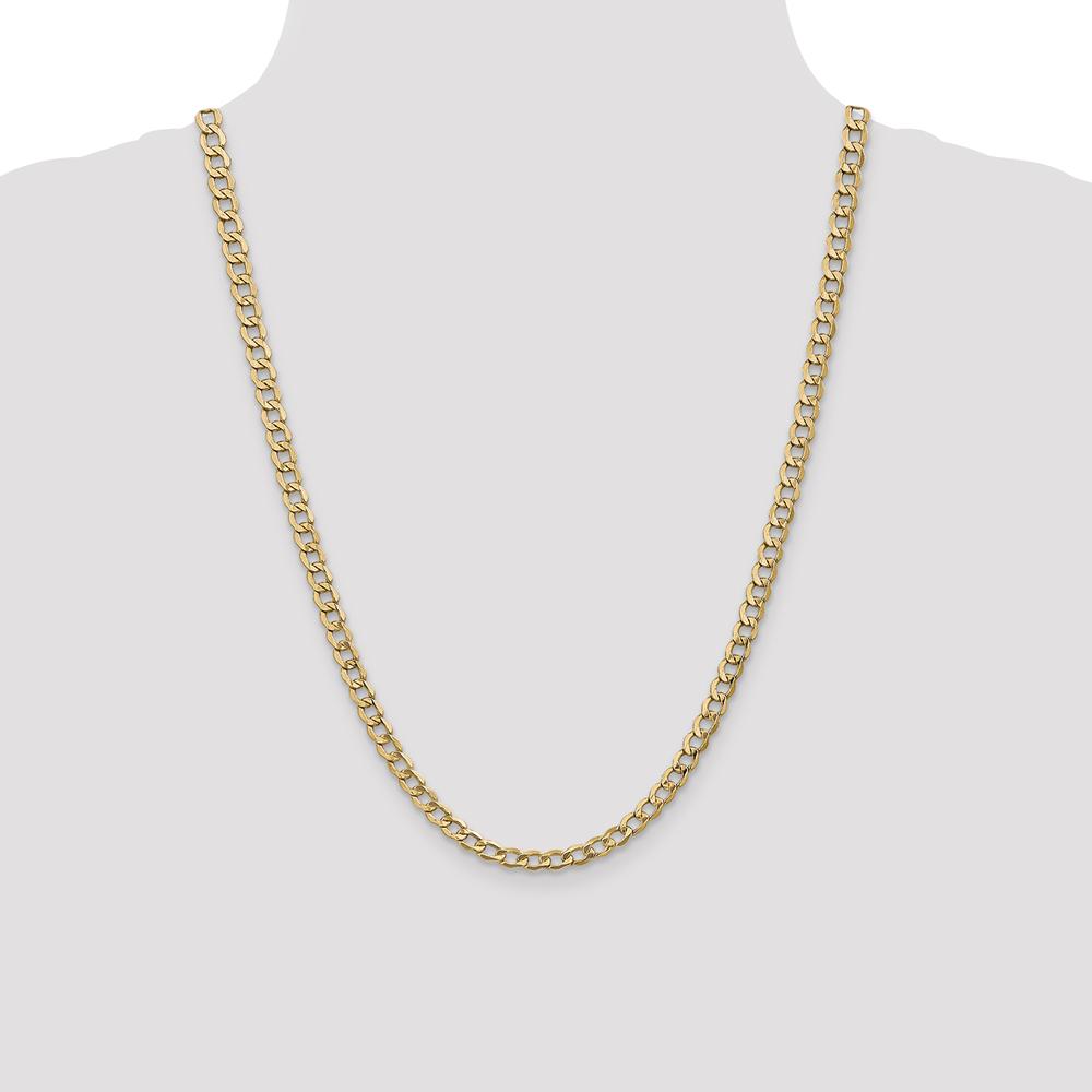 14K Yellow Gold 24" 5.25mm Semi-Solid Curb Chain with Lobster Clasp by Oro Pregiato