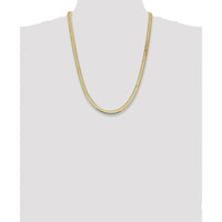 14K Yellow Gold 24" 5.5mm Herringbone Chain Necklace with Lobster Clasp by 0