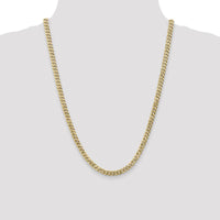 14K Yellow Gold 24" 5.75mm Flat Beveled Curb Chain with Lobster Clasp by Oro Pregiato