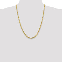 14K Yellow Gold 24" 5mm Diamond-Cut Rope Chain with Lobster Clasp - Unisex Luxury Necklace by Oro Pregiato