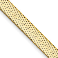 14K Yellow Gold 24" 5mm Herringbone Necklace with Lobster Clasp - Polished Finish by 0