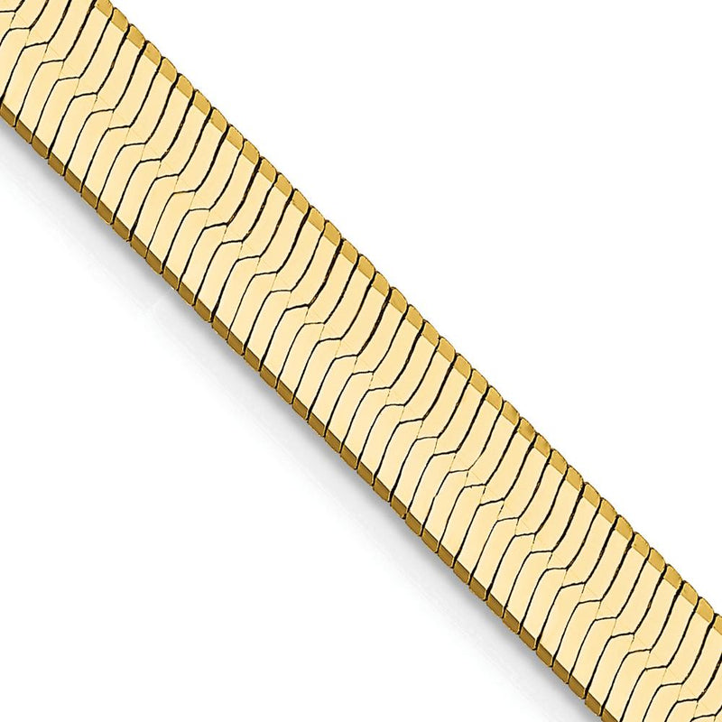 14K Yellow Gold 24" 5mm Herringbone Necklace with Lobster Clasp - Polished Finish by 0