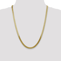 14K Yellow Gold 24" 5mm Herringbone Necklace with Lobster Clasp - Polished Finish by 0