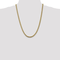 14K Yellow Gold 24" 5mm Solid Miami Cuban Link Chain with Lobster Clasp by Oro Pregiato