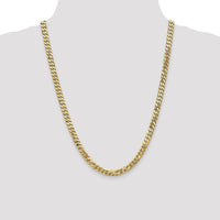 14K Yellow Gold 24" 6.25mm Flat Beveled Curb Chain with Lobster Clasp by Oro Pregiato