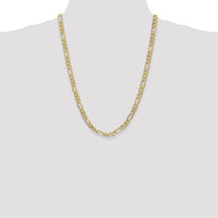 14K Yellow Gold 24" 6.25mm Flat Figaro Chain with Lobster Clasp by Oro Pregiato