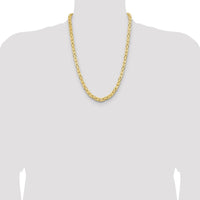 14K Yellow Gold 24" 6.5mm Byzantine Chain Necklace with Lobster Clasp by Oro Pregiato