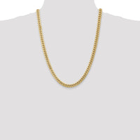 14K Yellow Gold 24" 6.75mm Semi-Solid Miami Cuban Link Necklace with Lobster Clasp by Oro Pregiato