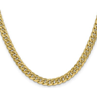 14K Yellow Gold 24" 6mm Semi-Solid Miami Cuban Chain with Lobster Clasp by Oro Pregiato