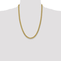 14K Yellow Gold 24" 6mm Semi-Solid Miami Cuban Chain with Lobster Clasp by Oro Pregiato