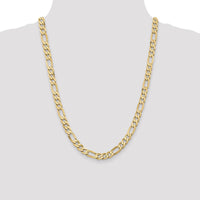 14K Yellow Gold 24" 7.5mm Flat Figaro Chain Necklace by Oro Pregiato