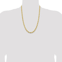 14K Yellow Gold 24" 7mm Diamond-Cut Quadruple Rope Chain with Fancy Lobster Clasp by Oro Pregiato